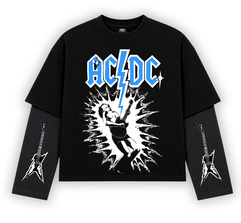 AC DC DETACHABLE SLEEVES T-SHIRT