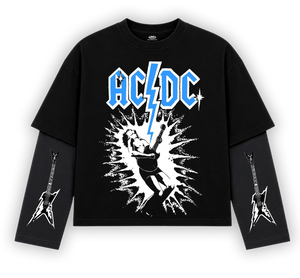 AC DC DETACHABLE SLEEVES T-SHIRT