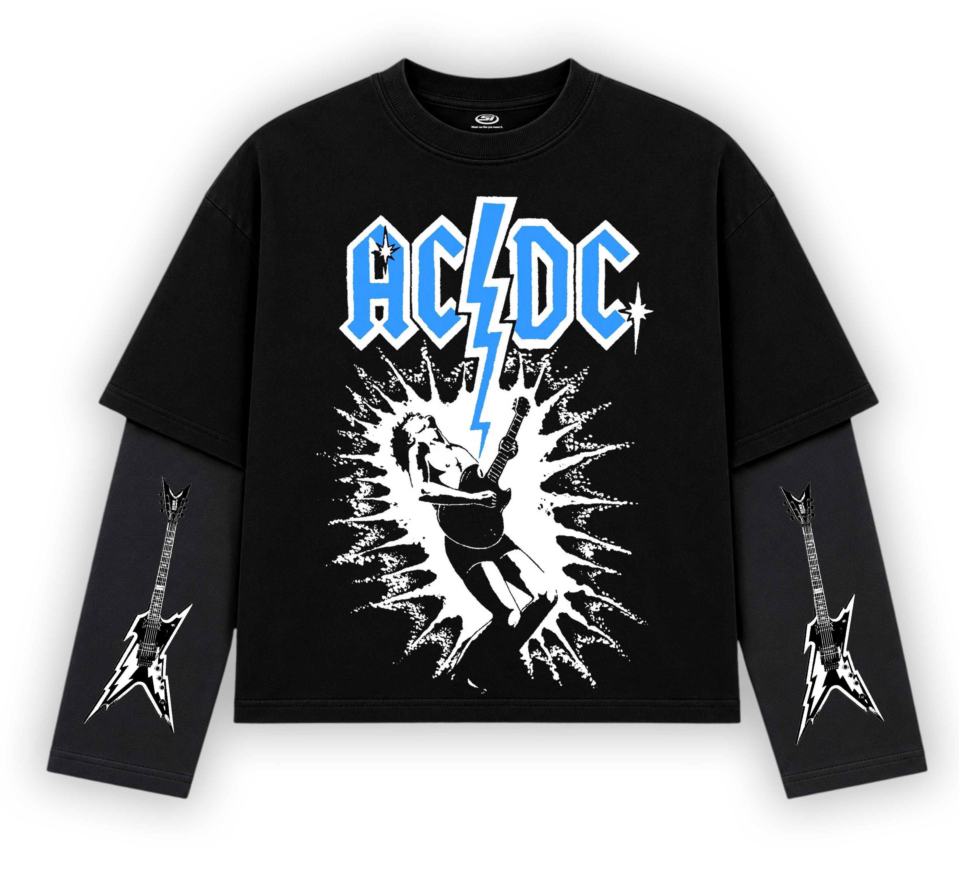 AC DC DETACHABLE SLEEVES T-SHIRT