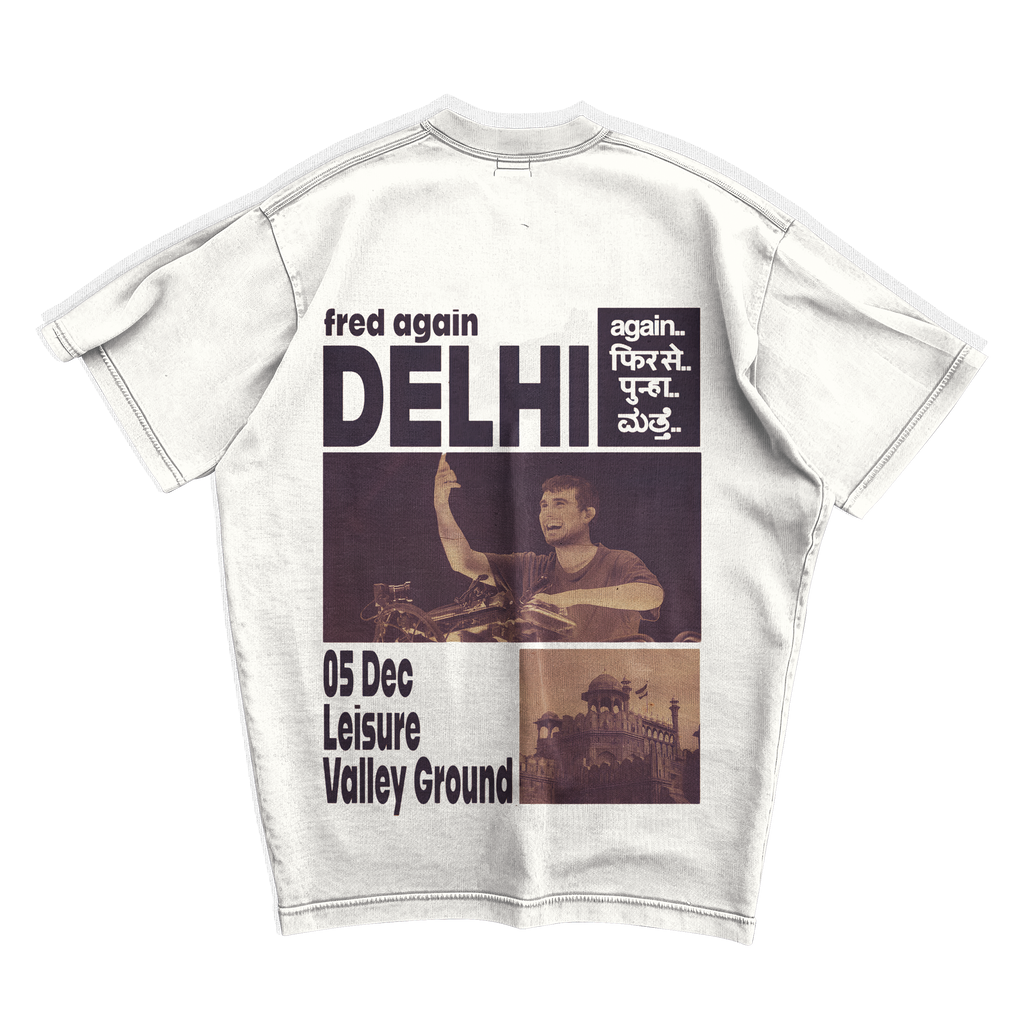 FRED AGAIN IND' TOUR DELHI OVERSIZED T-SHIRT