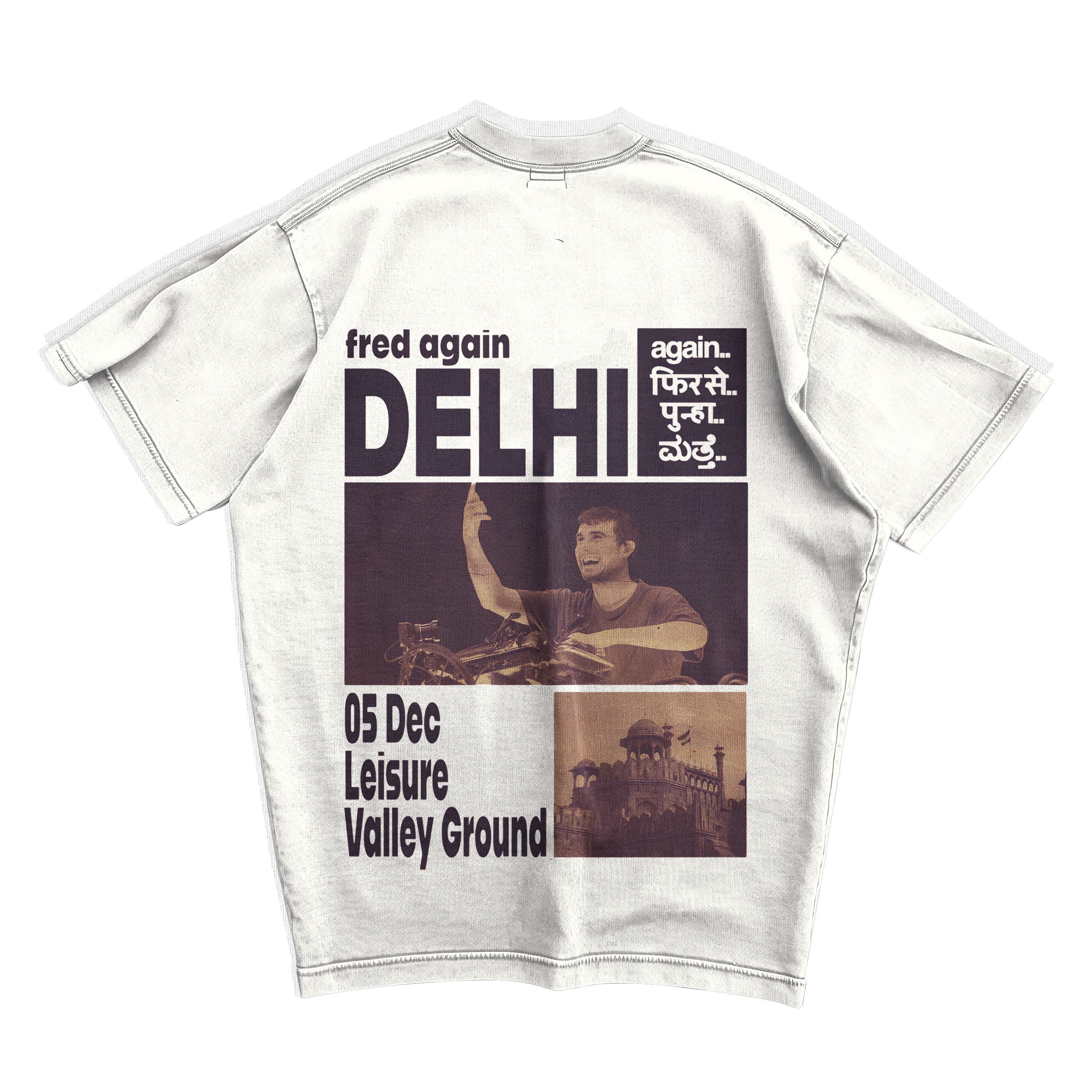 FRED AGAIN IND' TOUR DELHI OVERSIZED T-SHIRT