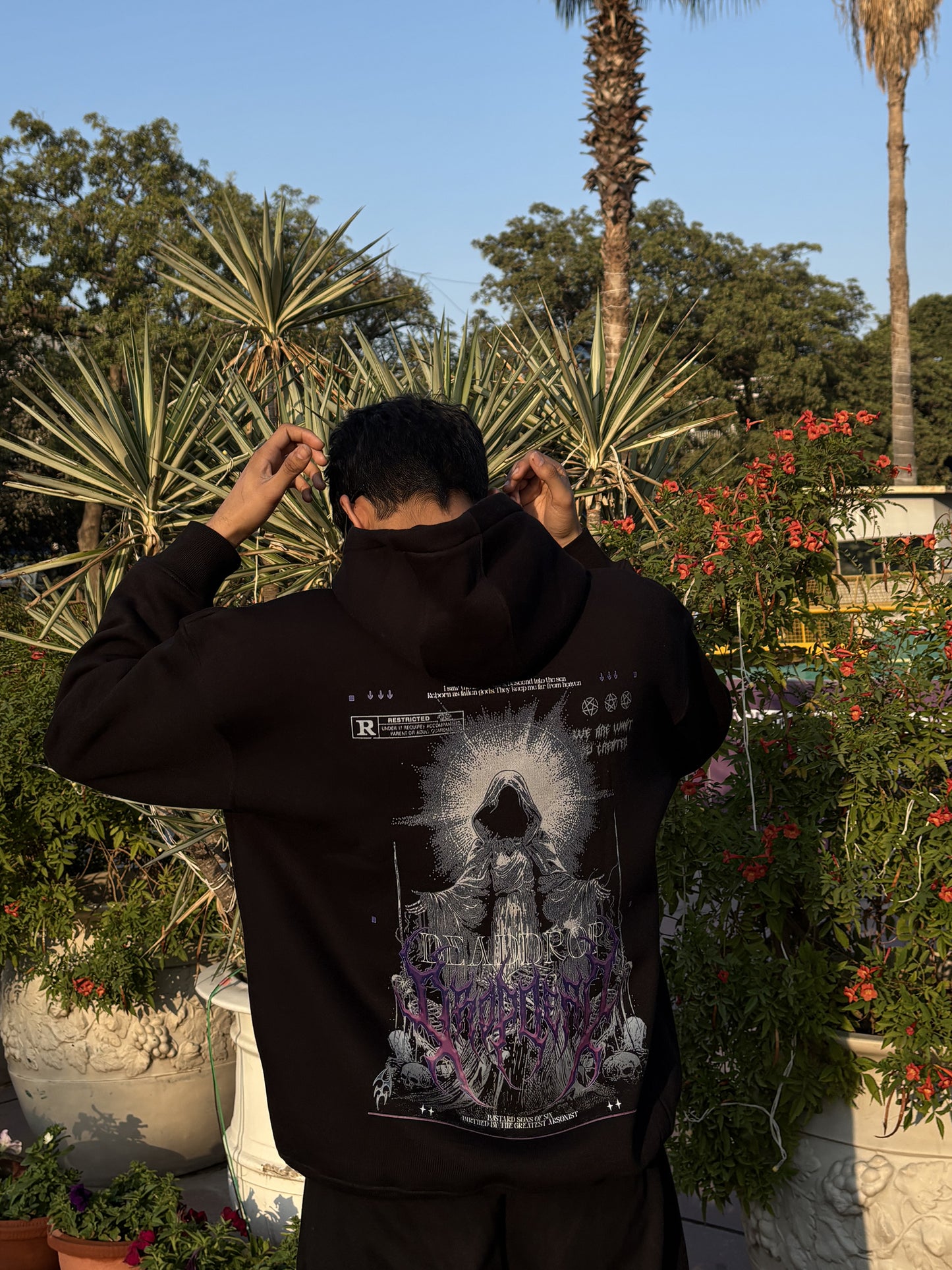 Drop Dead Black Oversized Hoodie