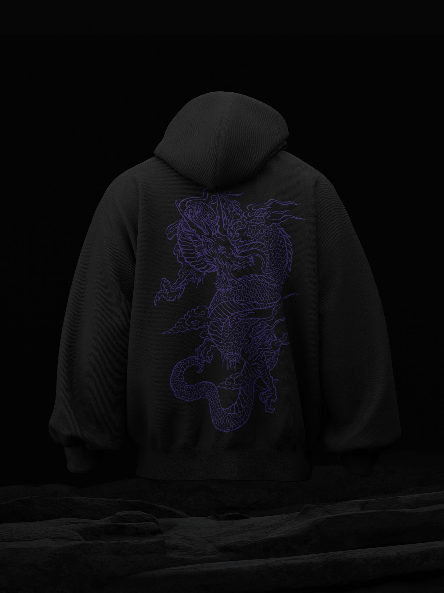 Dragons Tomb Black Oversized Hoodie