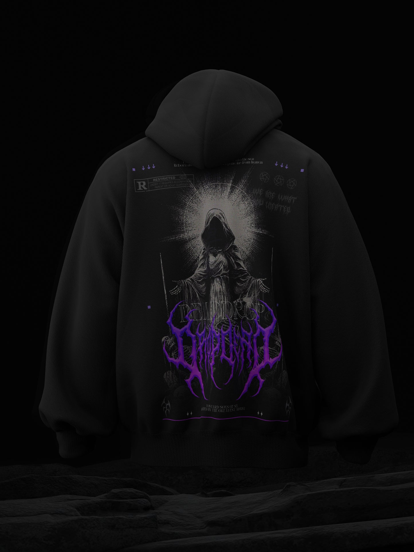 Drop Dead Black Oversized Hoodie