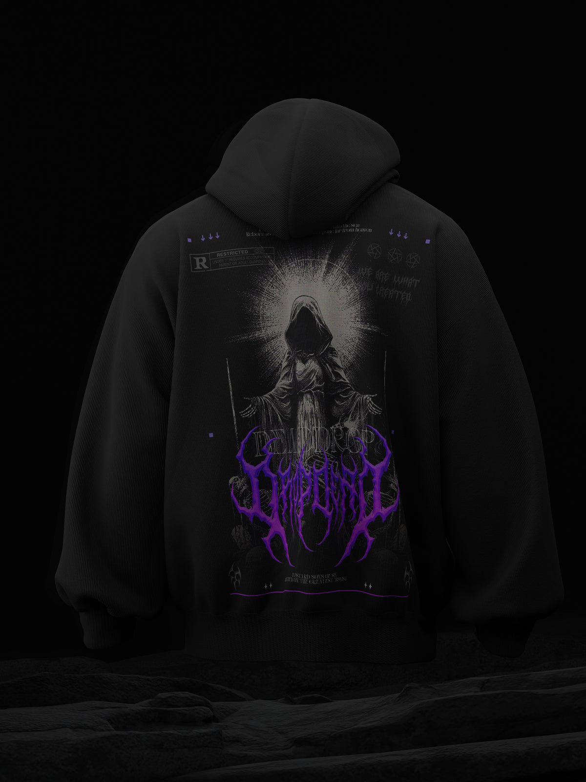 Drop Dead Black Oversized Hoodie