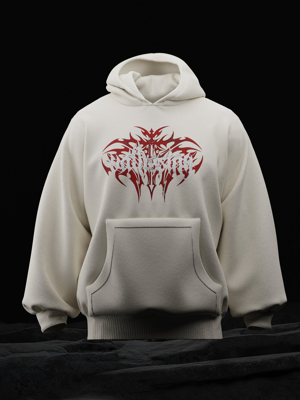 Eternity Echoes Oversized Off White Hoodie