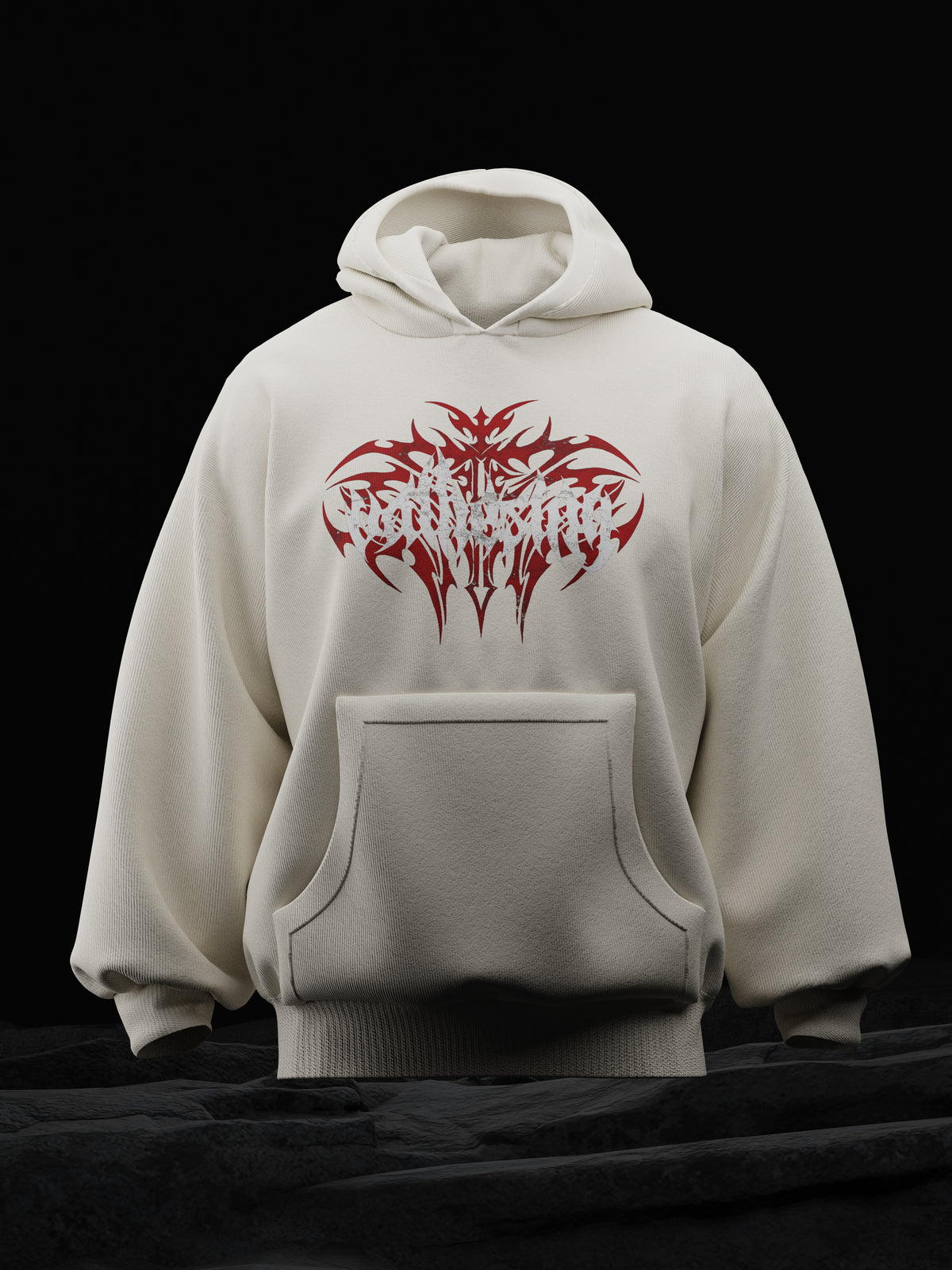 Eternity Echoes Oversized Off White Hoodie