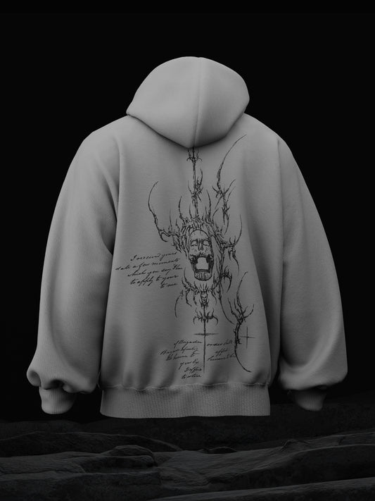 Evils Eye Grey Oversized Hoodie
