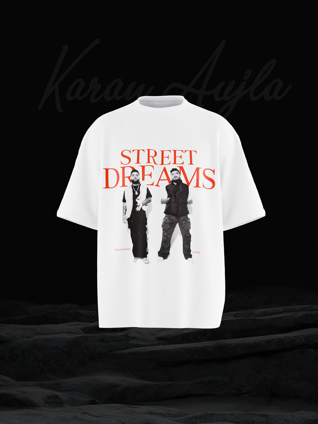 Street Dreams Karan Aujla x Divine White Oversized T-shirt