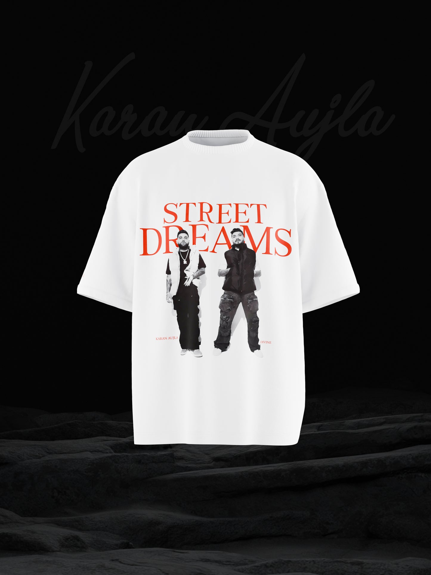 Street Dreams Karan Aujla x Divine White Oversized T-shirt