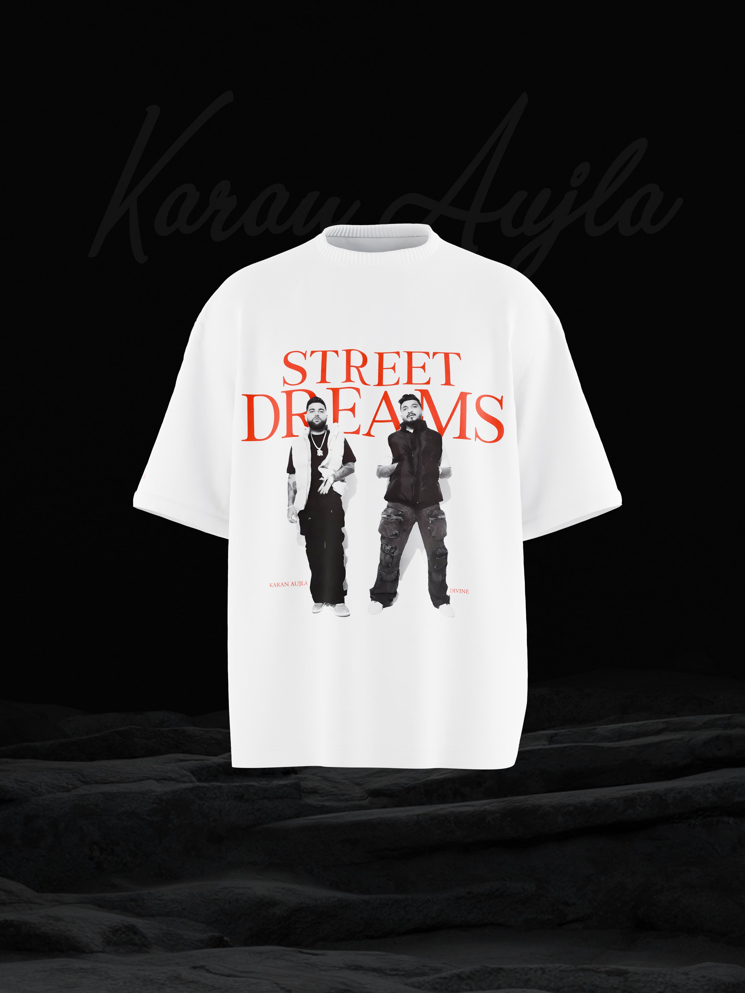 Street Dreams Karan Aujla x Divine White Oversized T-shirt