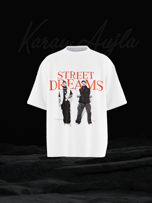 Street Dreams Karan Aujla x Divine White Oversized T-shirt