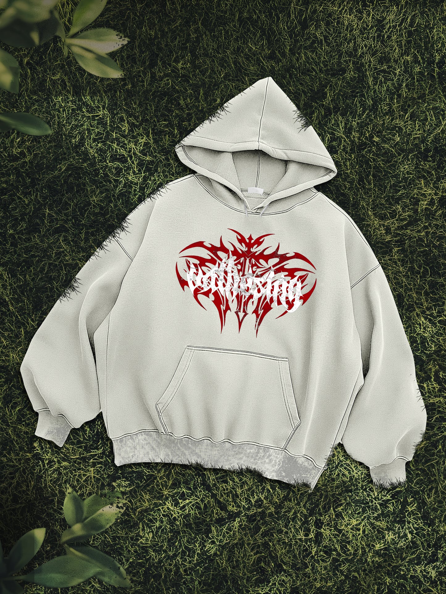 Eternity Echoes Oversized Off White Hoodie