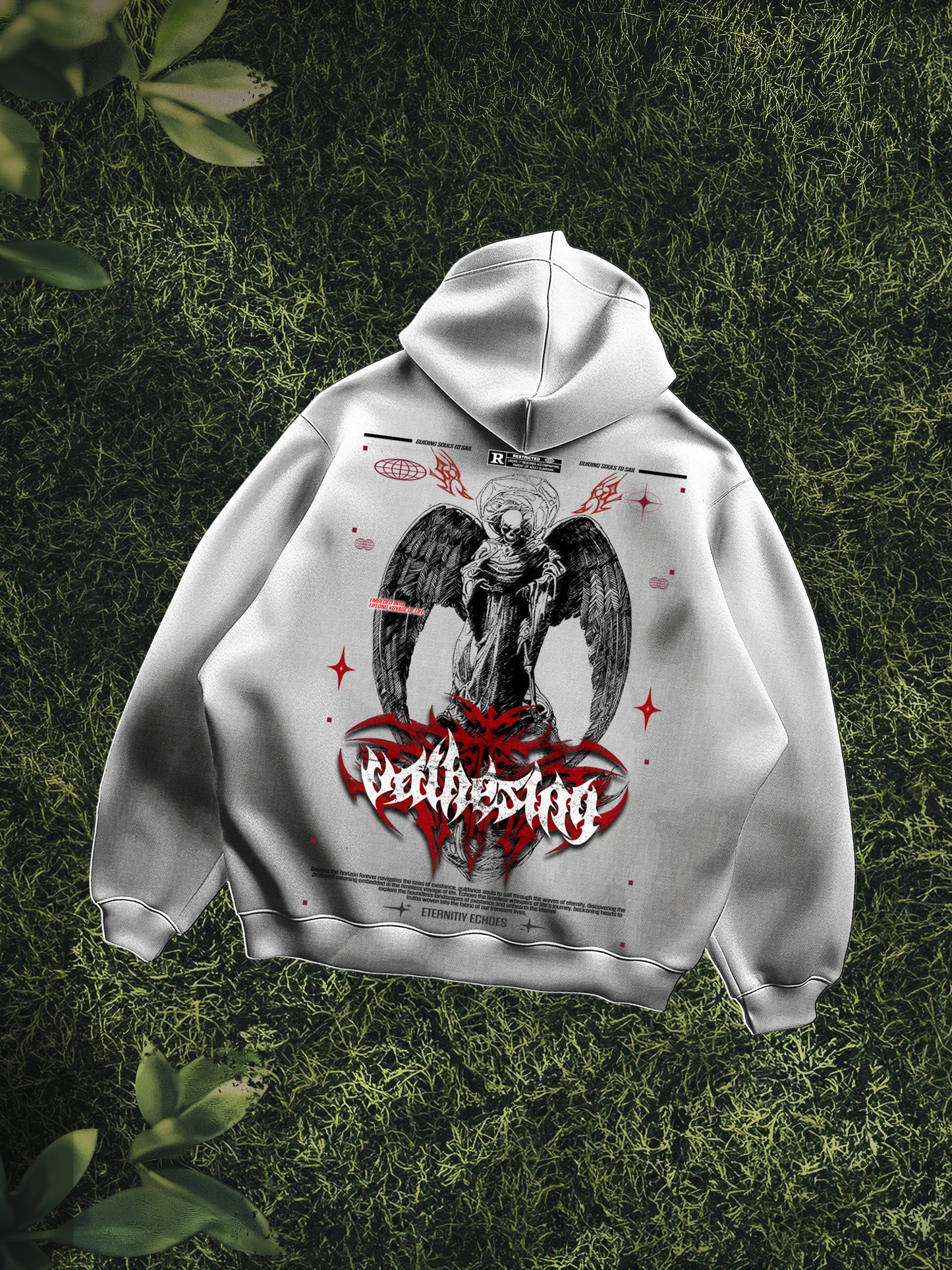 Eternity Echoes Oversized Off White Hoodie