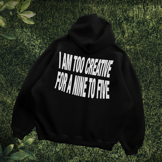 Too Creative Black Oversized Hoodie