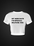 Mom Says Ribbed Crop Top
