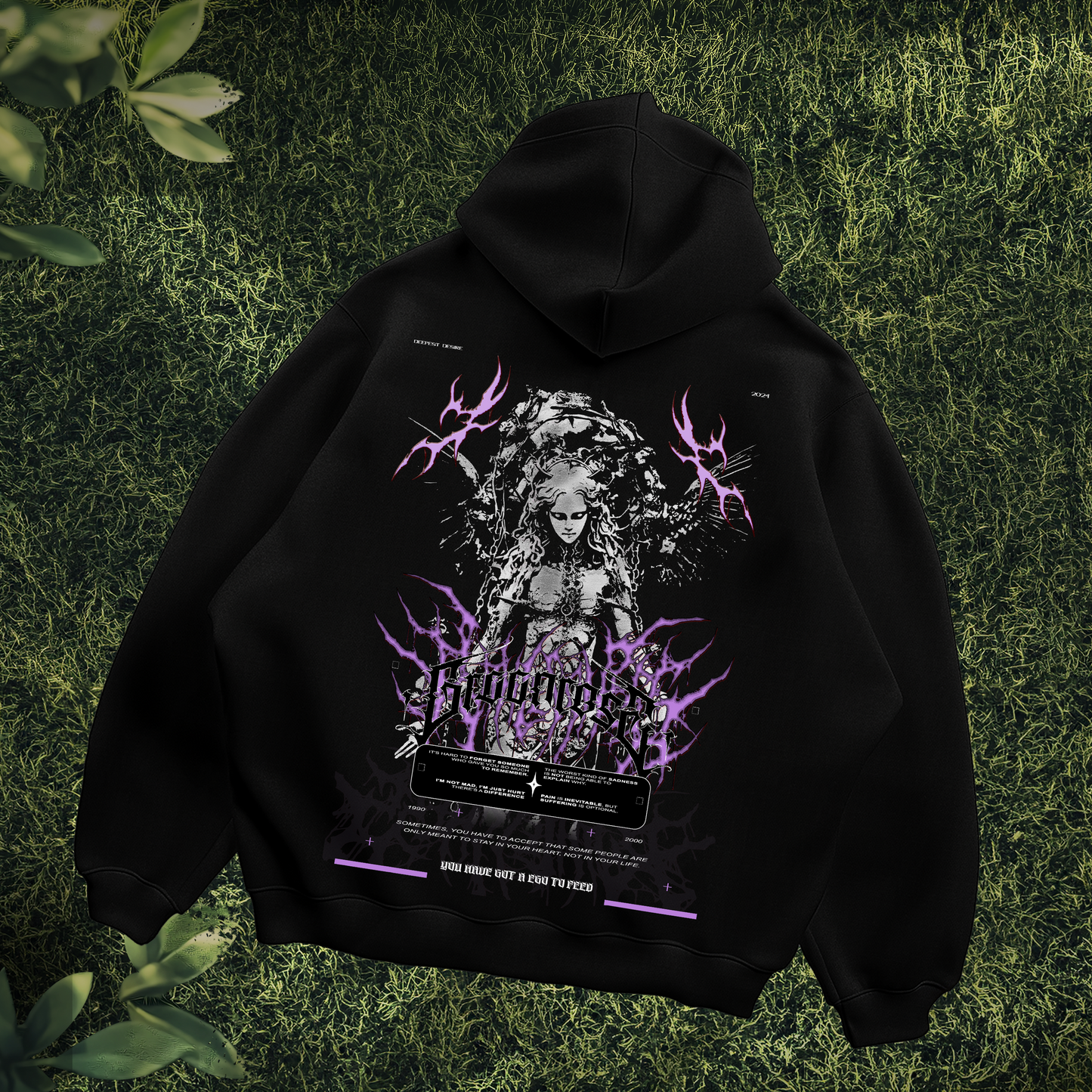 Queens Hell Black Oversized Hoodie