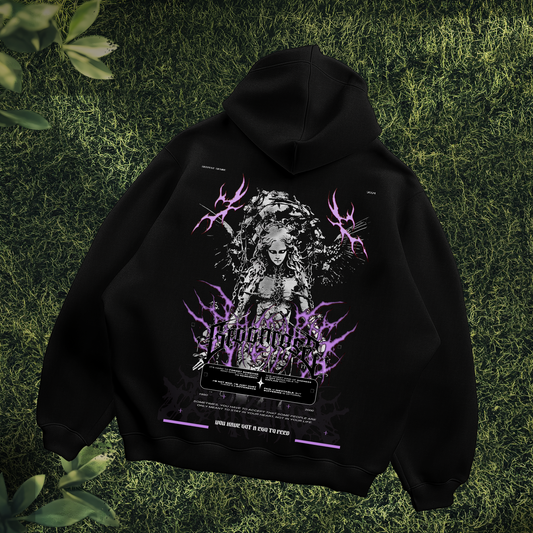 Queens Hell Black Oversized Hoodie