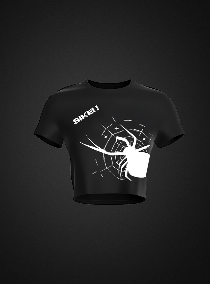 Spider Ribbed Crop Top